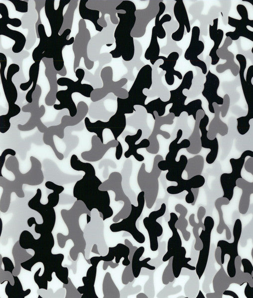 Black And White Camouflage Soft Metallic - HEAT TRANSFER VINYL (HOVSM-102