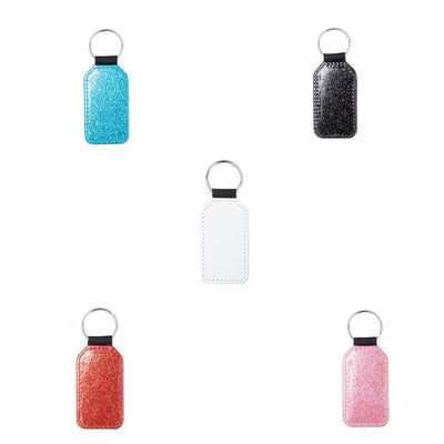 Glitter Faux Leather Barrel Key Chain