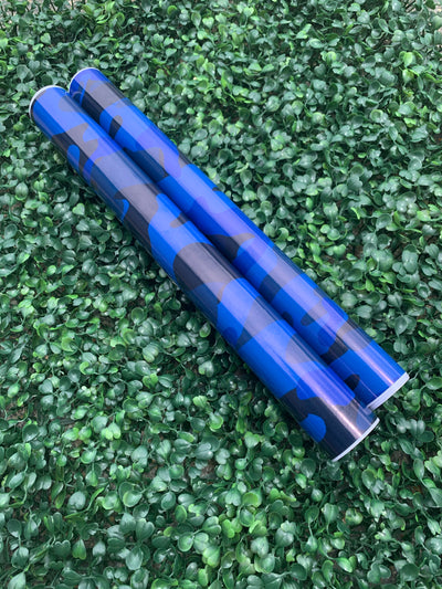 Blue Camouflage 12”x19.5” - Custom Vinyl Sheets