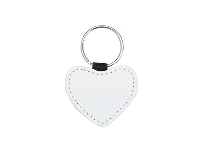 Faux Leather KeyChain Heart (Black)