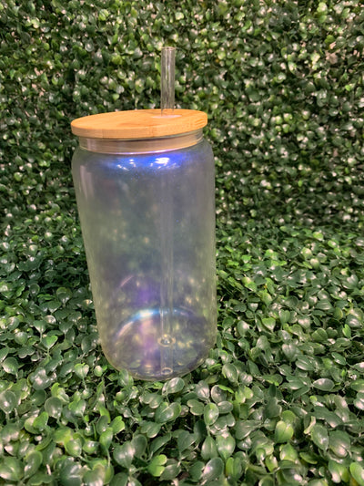 16oz Iridescent Sublimation  Mason Jar