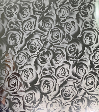 Silver Roses Soft Metallic - HEAT TRANSFER VINYL  (HOVSM-125)