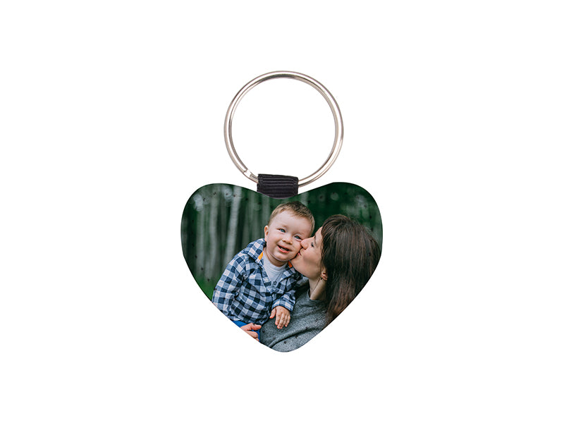 Faux Leather KeyChain Heart (Black)